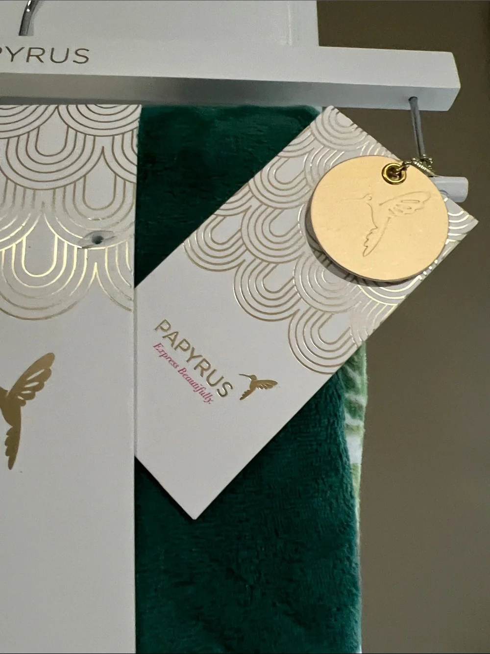 Papyrus Green & White Festive Wreath Reversible Holiday Throw
